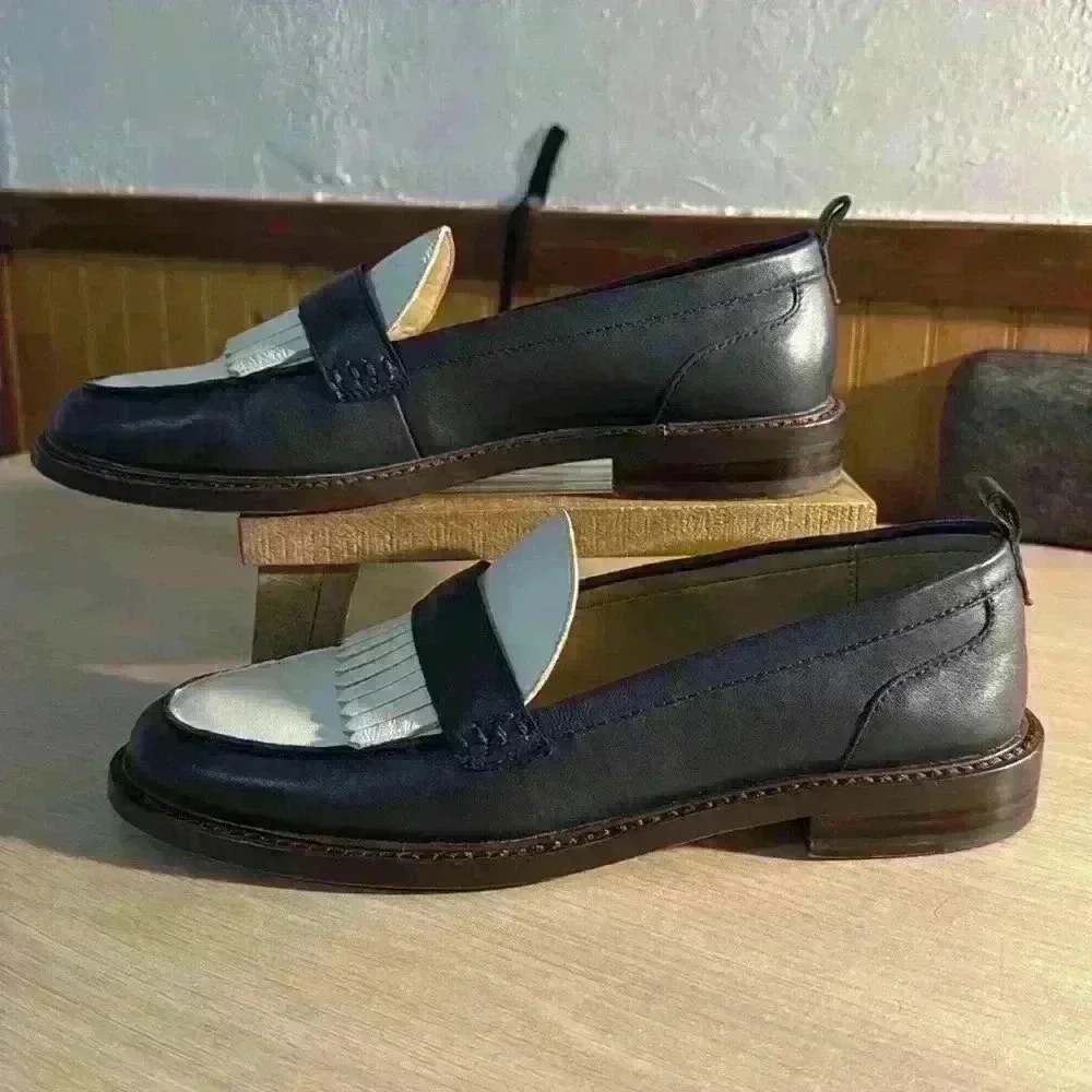 Ann Taylor Colorblock Leather Loafers - Picture 3 of 7